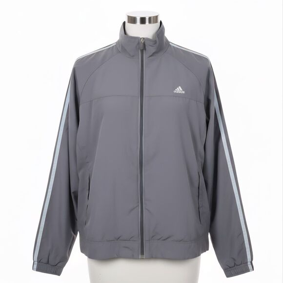 VTG Y2K Adidas CLIMALITE Track Jacket Windbreaker Full Zip Gray Blue AV1001 - XL - Picture 5 of 13